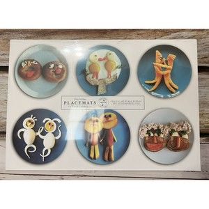 Placemats Food Lovers Art Bill Wurtzel pack of 25 Paper NEW Sealed Food 12 x 17"